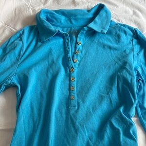 Lilly Pulitzer Vibrant Blue women’s Henley Shirt